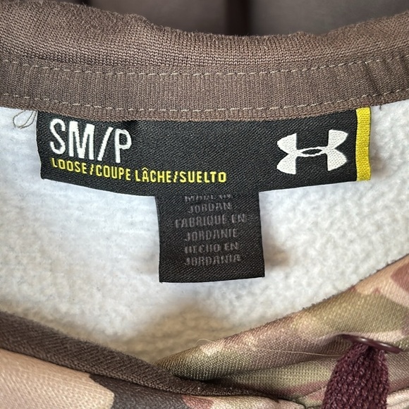 Under Armour Storm Camouflage Hoodie Embroidered Logo Fleece Lined Hunting - Picture 4 of 15